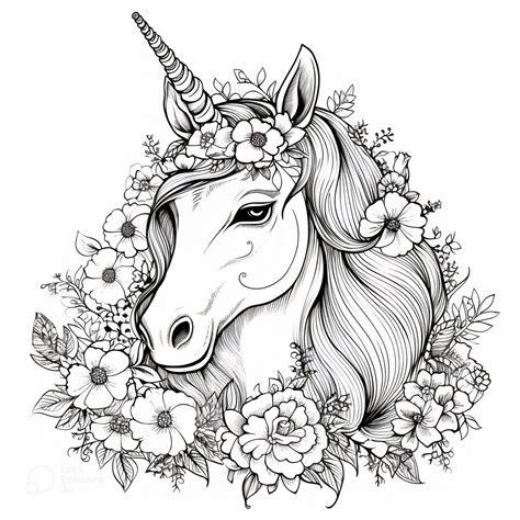 Unicorn Head Coloring Pages