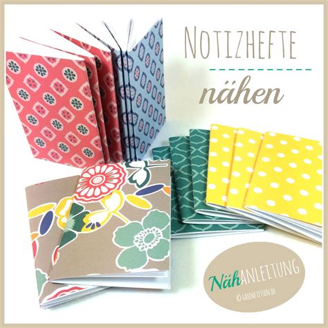 DIY Tutorial Kleine Notizhefte nähen greenfietsen de