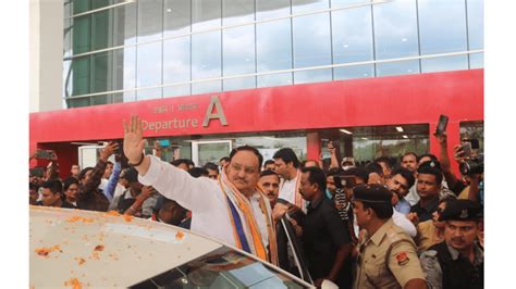 Tripura Nadda Arrives On 2 Day Visit Public Rally Scheduled On Monday