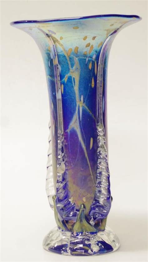 Colin Heaney 1993 Studio Glass Vase Signed And Labelled Australian