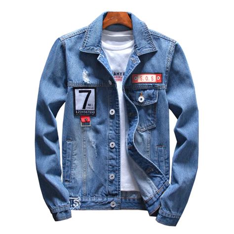 2018 Men's Denim Jacket High Quality Fashion Bomber Jeans Jackets men ...