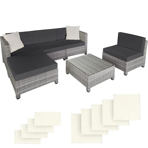 Tectake Tuinmeubelset Wicker Lounge Fauteuils En Tafel