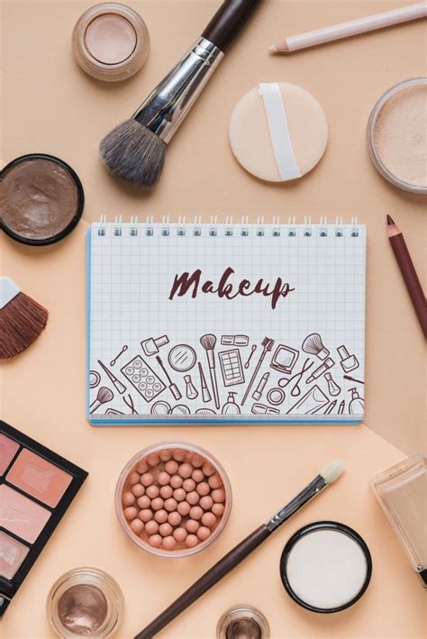 Mockup De Libreta Con Concepto De Makeup PSD Gratuito Makeup