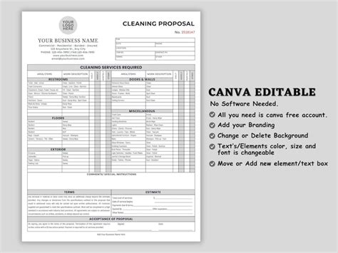 Cleaning Proposal Template Basic Editable Commercial Cleaning