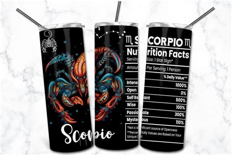 Scorpio Zodiac Oz Skinny Tumbler Sublimation Design Star Sign