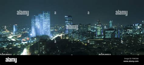 Tel Aviv Skyline at Night Stock Photo - Alamy