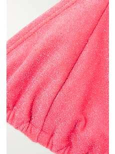 GOOD AMERICAN Sparkle Tiny Ties Metallic Triangle Bikini Top NET A PORTER