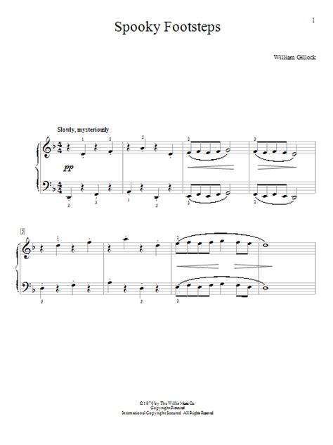 William Gillock Spooky Footsteps Sheet Music For Educational Piano