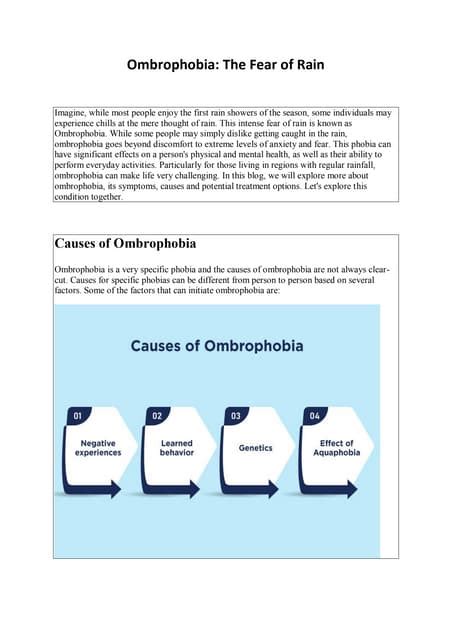 Ombrophobia Symptoms Causes And Treatments For The Fear Of Rain Pdf