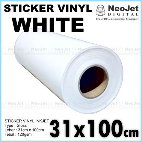 Sample Sticker Vinyl White Putih Transparan Pvc Inkjet Ukuran 31 X