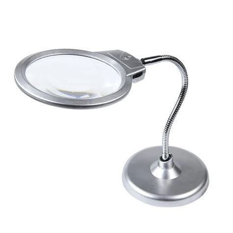 Portable Desktop Magnifying Glass With Led Lights 2x 5x Standing Style Magnifier Foldable Loupe