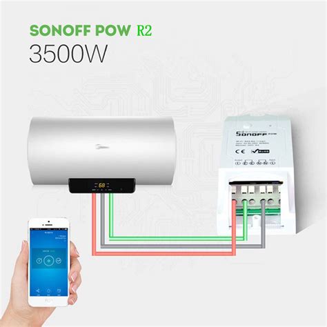 Interrupteur intelligent marche arrêt à distance Sonoff Pow R2 16A Wifi