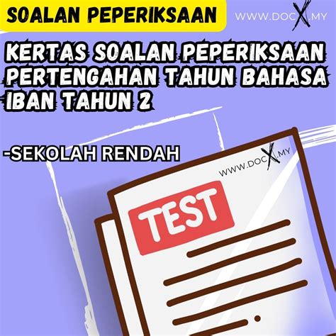 Kertas Soalan Peperiksaan Pertengahan Tahun Bahasa Iban Tahun 2 Docx My