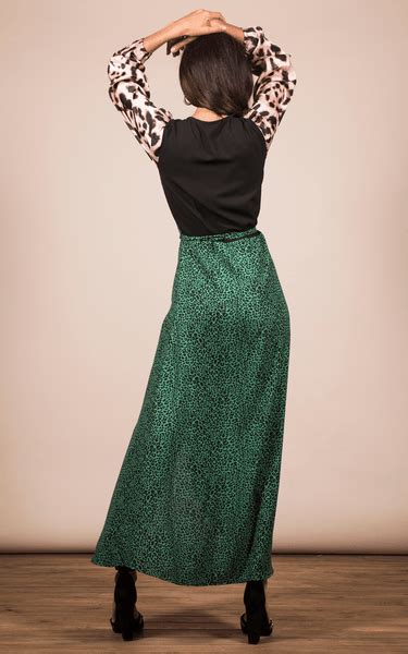 Jagger Maxi Dress In Small Green Leopard Mix Print Dancing Leopard