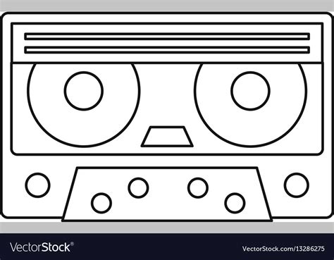 Cassette tape icon outline style Royalty Free Vector Image