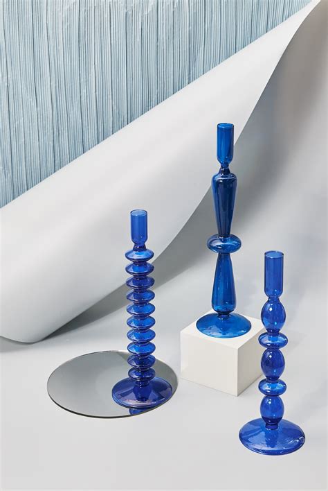 These Gorgeous Cobalt Blue Glass Candlestick Holders Are More Than