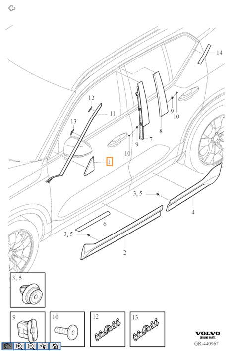 Volvo Xc Spinka Mocowanie Listwy Szyby Oe
