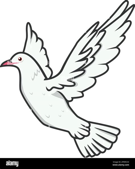 Detailed Flying White Pigeon Illustration Stock Vector Image And Art Alamy