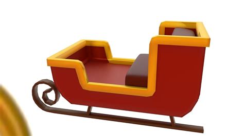 3d Model Santas Sleigh Vr Ar Low Poly Cgtrader