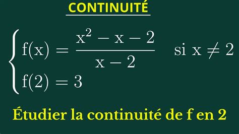 Comment étudier la continuité d une fonction en un point YouTube