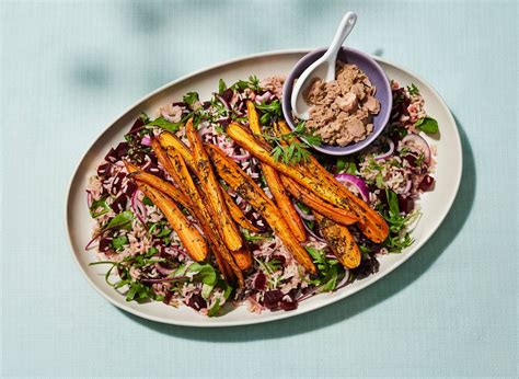 Rijstsalade Met Geroosterde Peen Rode Biet En Tonijn Recept