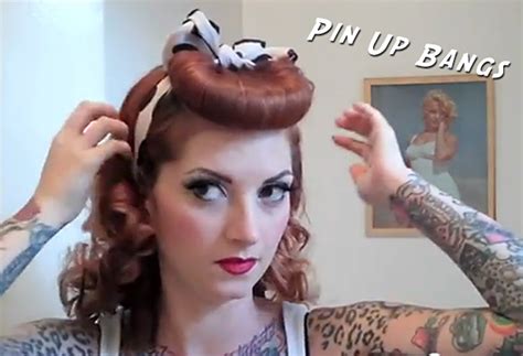 Pin Up Bangs Or Bumper Bangs Tutorial Pin Up Hairstyles Rockabilly Hairstyles Pin Up Hair