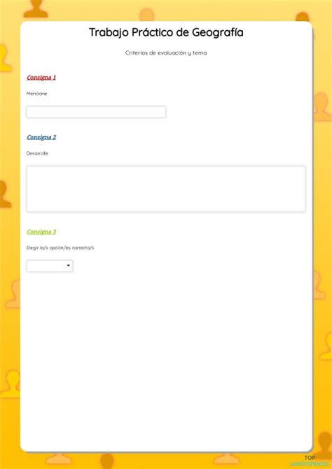 Trabajo Práctico De Geografía Ficha Interactiva Topworksheets