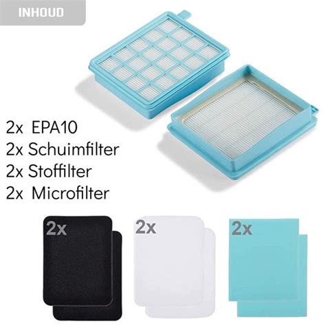 X Hepa Filter Set Geschikt Voor Philips Powerpro Compact Active Series