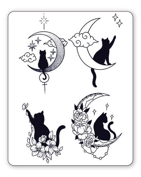 Line Art Simple Cat Tattoo Designs For Cat Lovers In