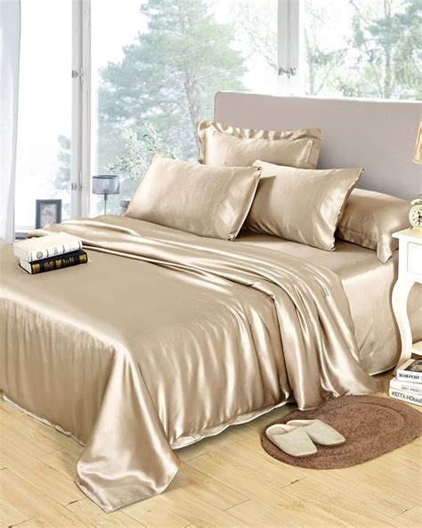 サントスピンク Satin Sheets Twin 3 Piece Taupe Hotel Luxury Silky Bed Sheets Extra So 通販 Saavcl