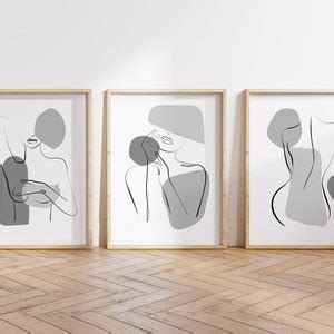 Grey Bedroom Wall Prints Naked Line Art Grey Wall Art Grey Wall Prints Bedroom Decor Set Of