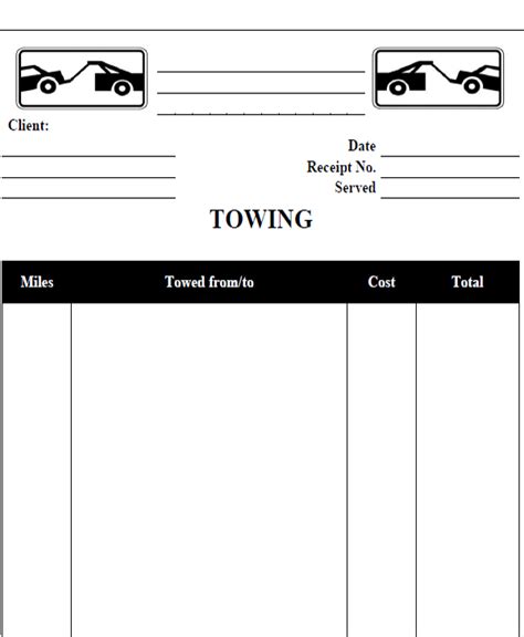 Printable Towing Receipt Ataglance Printable Calendar