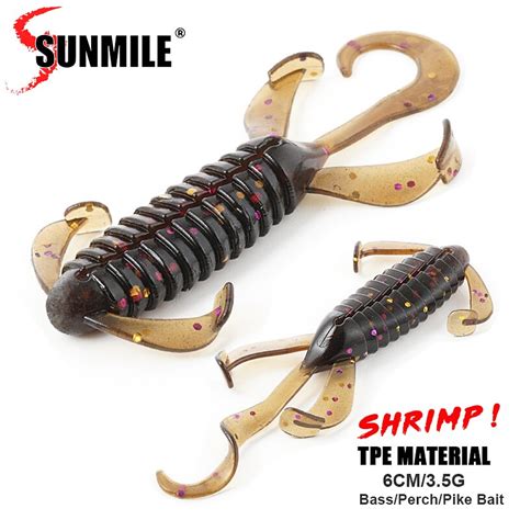 SUNMILE 6pcs Fishing Lures Crayfish Shrimp 8cm 3 3g Soft Baits Creature