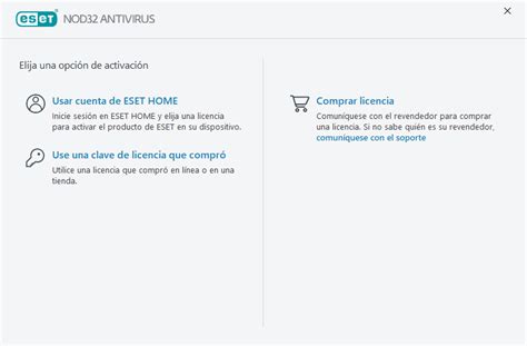 Activación del producto ESET NOD32 Antivirus 17 Ayuda en línea de ESET