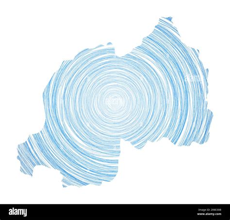 Rwanda Map Filled With Concentric Circles Sketch Style Circles In