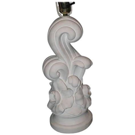 American Mid Century Table Lamp With Polychrome Plaster Female Nude By Alexander Backer At