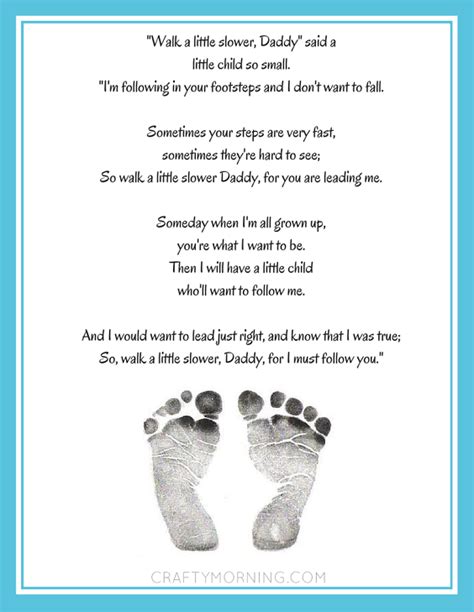 "Walk a Little Slower, Daddy" Printable Poem - Crafty Morning