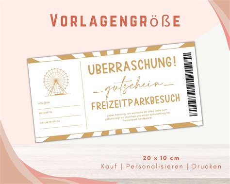 Gutschein Für Freizeitpark Vorlage Gutschein Ausflug Zum Etsy