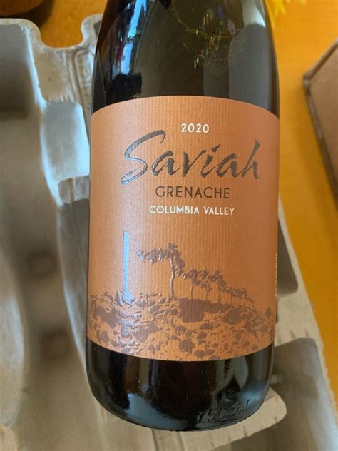 2020 Saviah Cellars Grenache USA Washington Columbia Valley