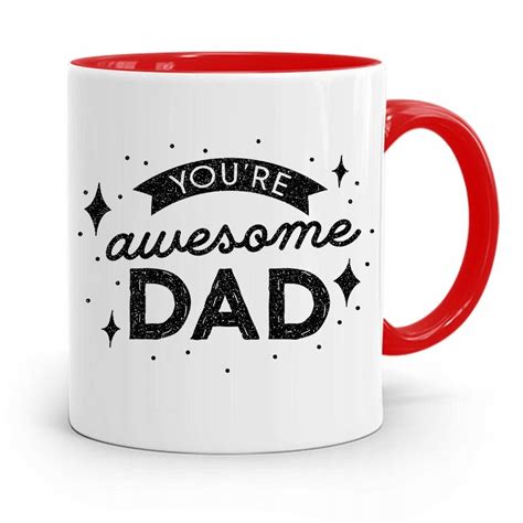 Kubek Czerwony Dla Taty Ojca You Are Awesome Dad Z Nadrukiem Ze