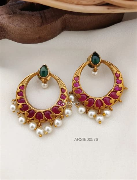 Real Kemp Chandbali Earrings