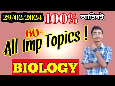 Most Important Topics of Biology for HS final 2024 Question ইযৰ