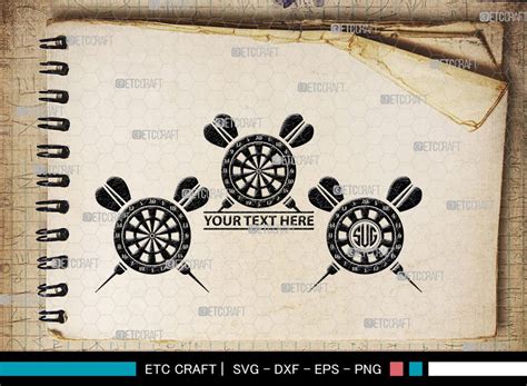 Dart Monogram Dart Silhouette Dart Svg Dartboard Svg Target Svg Shooting Target Svg Dart