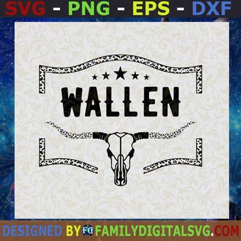 Morgan Wallen Svg Wallen All Black Bull Skull Svg Country Music Svg