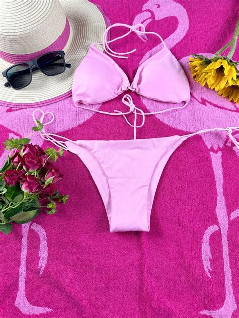 New Sexy Mini Bikini Shiny Women Brazilian G String Set Thong Swimwear Swimsuits EBay