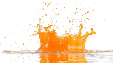 Premium Photo Orange Juice Splashing Into A White Background