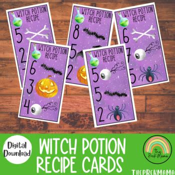 Witch Potion Recipe Cards by The PreK Mama | TPT