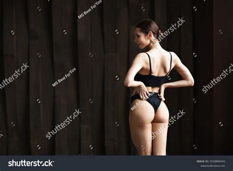 Beautiful Sexy Woman Fit Body Lingerie Stock Photo