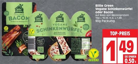 Billie Green Vegane Schinkenw Rfel Oder Bacon G Packung Angebot Bei Edeka