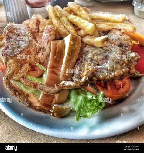 Soft Shell Crab Sandwich Stock Photo Alamy